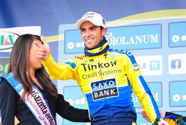 Stage winner Alberto Contador